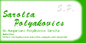 sarolta polyakovics business card