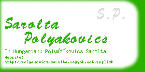 sarolta polyakovics business card
